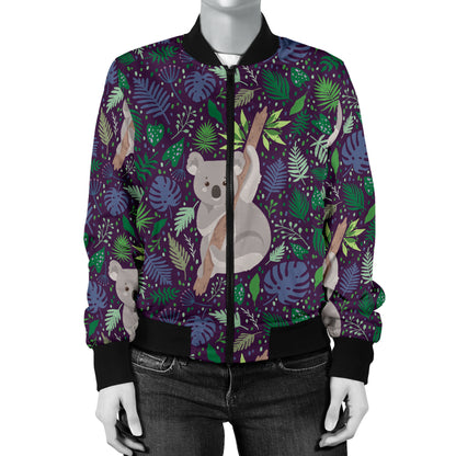 Koala Pattern Print Design 06 Women's Bomber Jacket