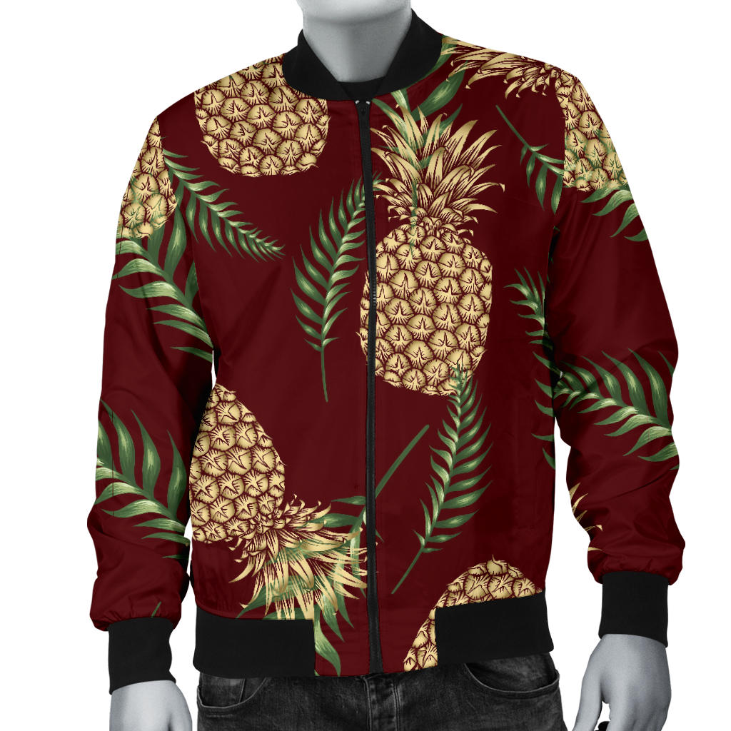 Pineapple Pattern Print Design PP013 Men Bomber Jacket