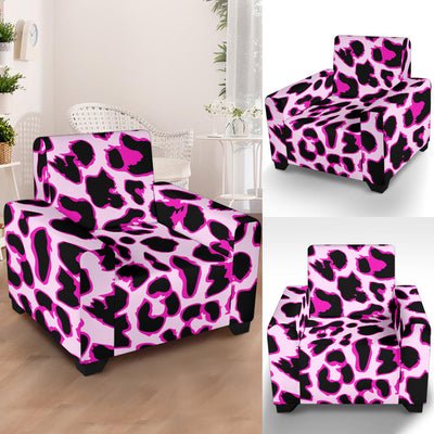 Pink Leopard Print Armchair Slipcover