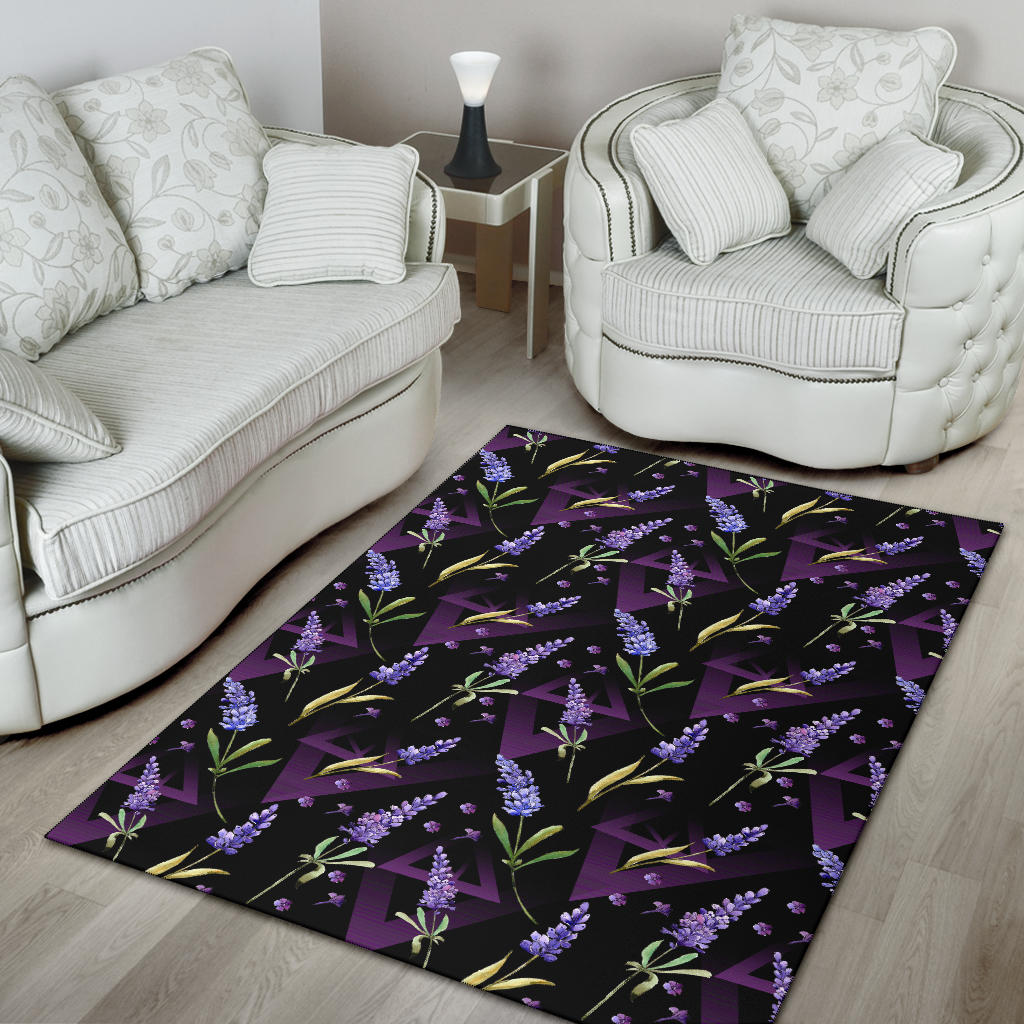Lavender Pattern Print Design LV07 Area Rugs