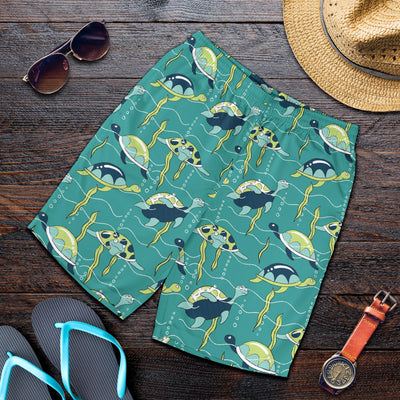 Sea Turtle Pattern Print Design T08 Mens Shorts