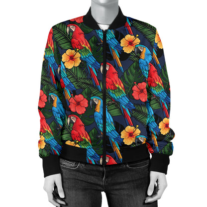 Parrot Pattern Print Design A01 Women's Bomber Jacket