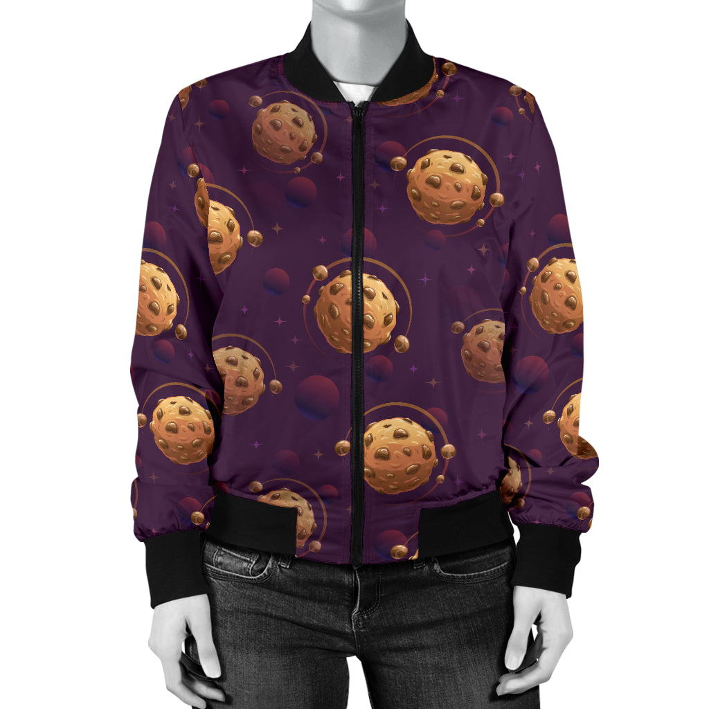 Cookie Pattern Print Design 03 Women's Bomber Jacket