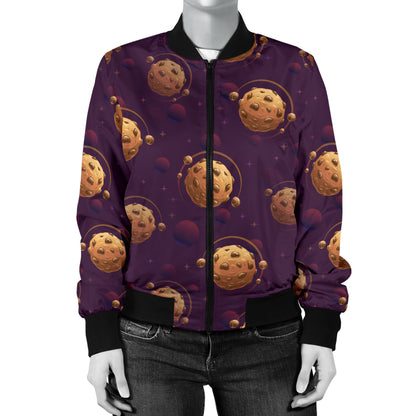 Cookie Pattern Print Design 03 Women's Bomber Jacket
