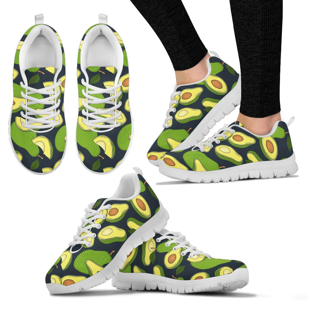 Avocado Pattern Print Design AC013 Sneakers White Bottom Shoes