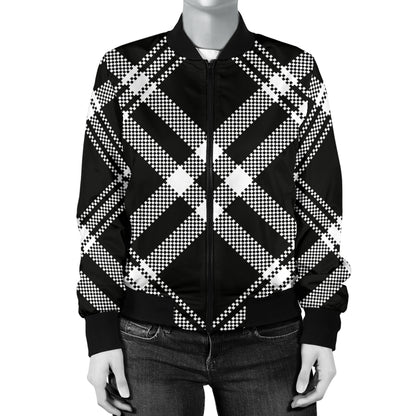 Madras Pattern Print Design 03 Women's Bomber Jacket