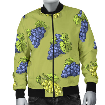 Grape Pattern Print Design GP08 Men Bomber Jacket