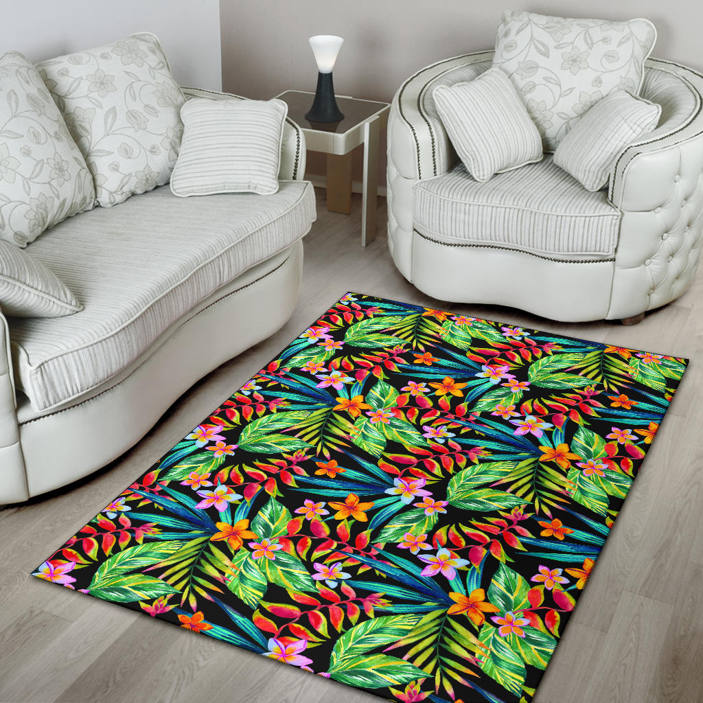 Heliconia Pattern Print Design HL09 Area Rugs