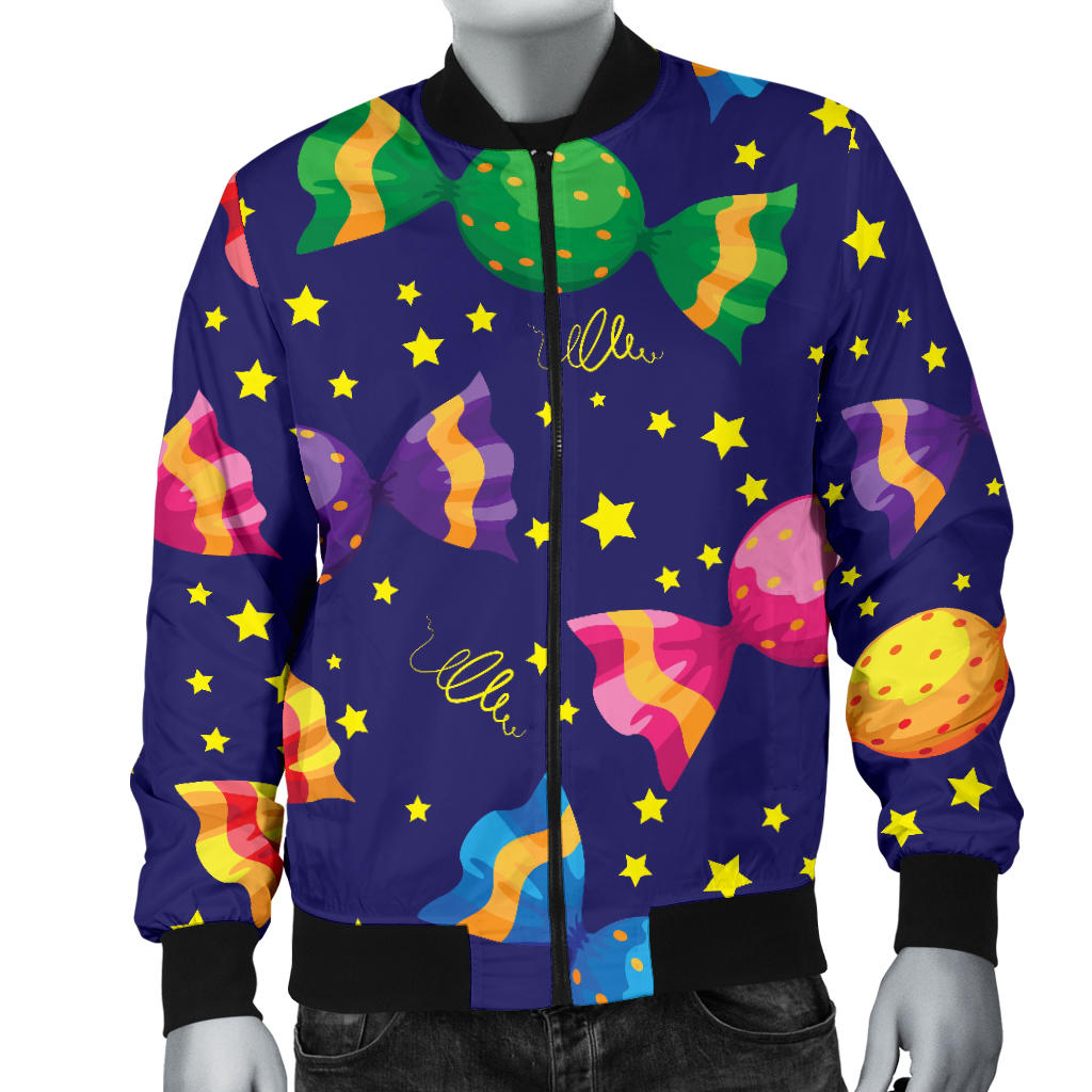 Candy Pattern Print Design CA06 Men Bomber Jacket