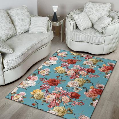 Summer Floral Pattern Print Design SF05 Area Rugs
