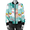 Llama Cactus Pattern Print Design 08 Women's Bomber Jacket