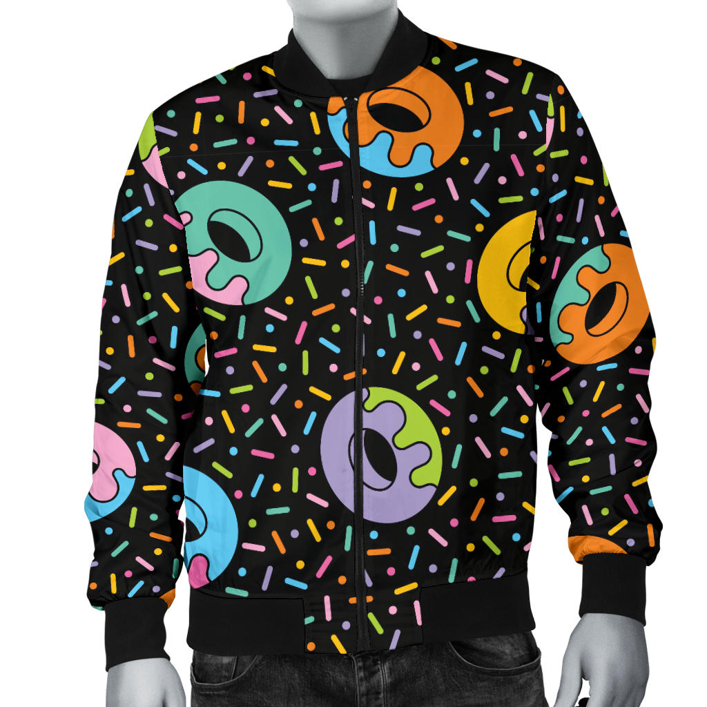 Donut Pattern Print Design DN012 Men Bomber Jacket