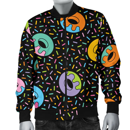 Donut Pattern Print Design DN012 Men Bomber Jacket