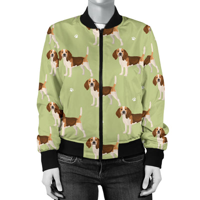 Beagle Pattern Print Design 07 Women's Bomber Jacket