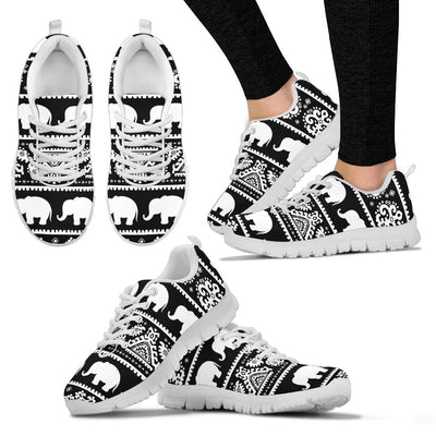 Elephant Pattern Sneakers White Bottom Shoes