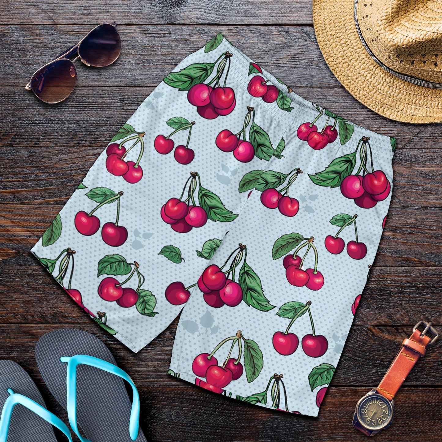 Cherry Pattern Print Design CH01 Mens Shorts