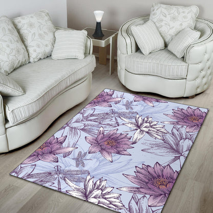 Water Lily Pattern Print Design WL01 Area Rugs