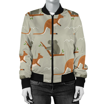 Koala Pattern Print Design 03 Women's Bomber Jacket