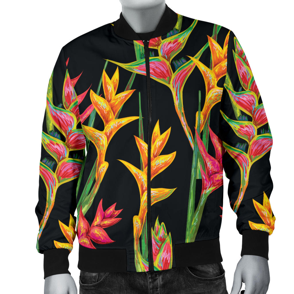 Heliconia Pattern Print Design HL01 Men Bomber Jacket