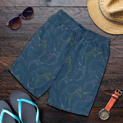 Swordfish Pattern Print Design 02 Mens Shorts