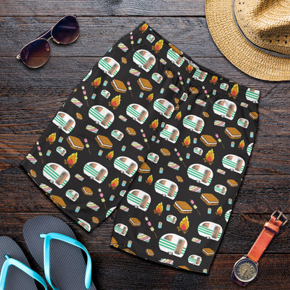 Camper marshmallow Camping Design Print Mens Shorts