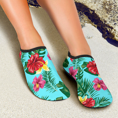 Hibiscus Hawaiian Flower Aqua Water Shoes