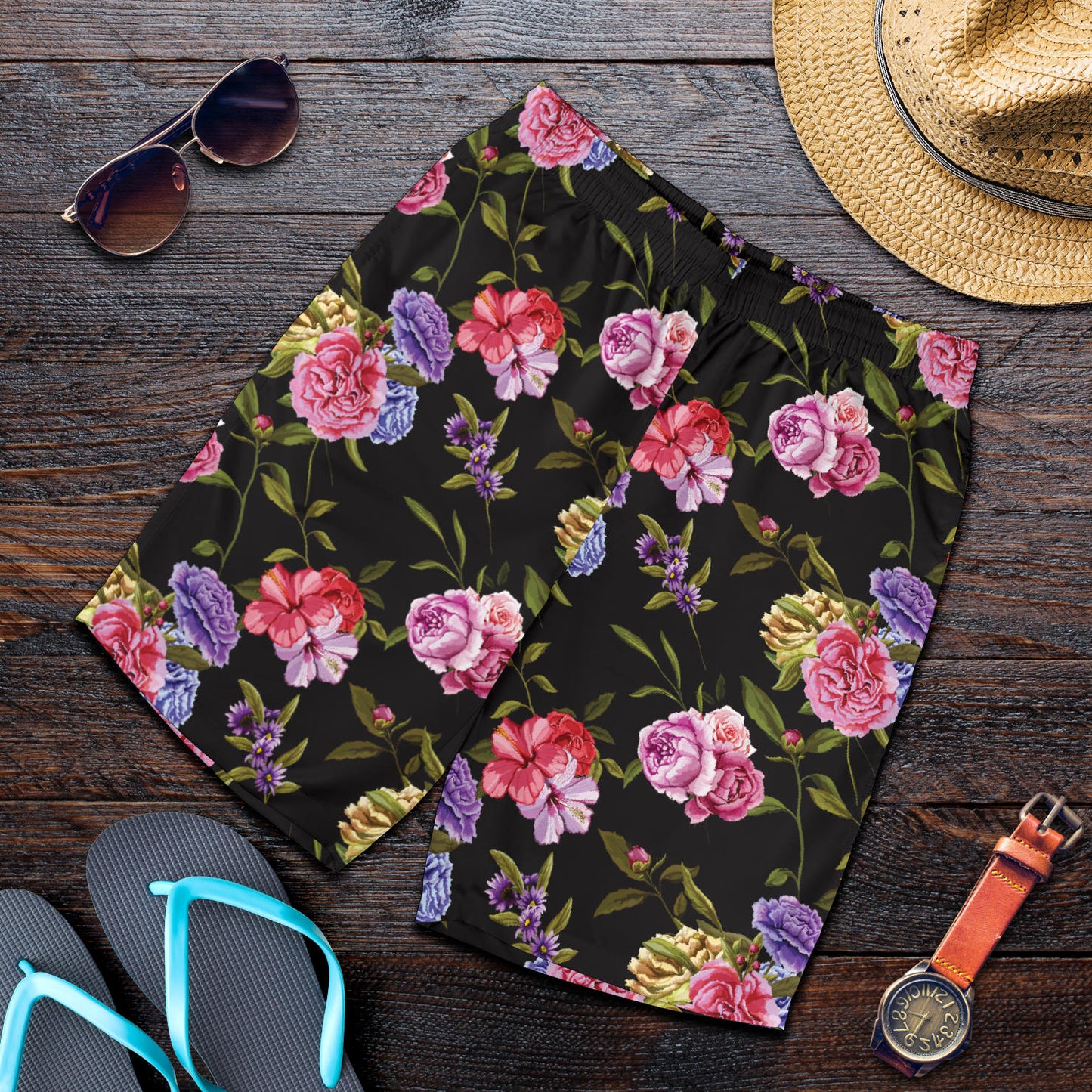 Carnations Pattern Print Design CN05 Mens Shorts