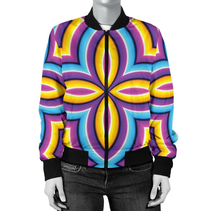 Optical illusion Pattern Print Design A03 Women's Bomber Jacket