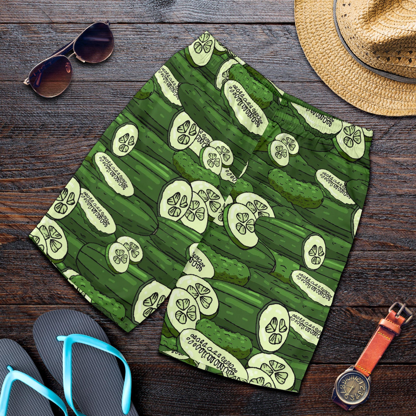 Cucumber Pattern Print Design CC01 Mens Shorts