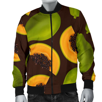 Papaya Pattern Print Design PP04 Men Bomber Jacket