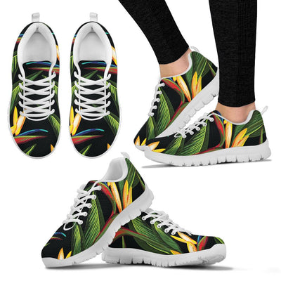 Bird Of Paradise Pattern Print Design BOP012 Sneakers White Bottom Shoes