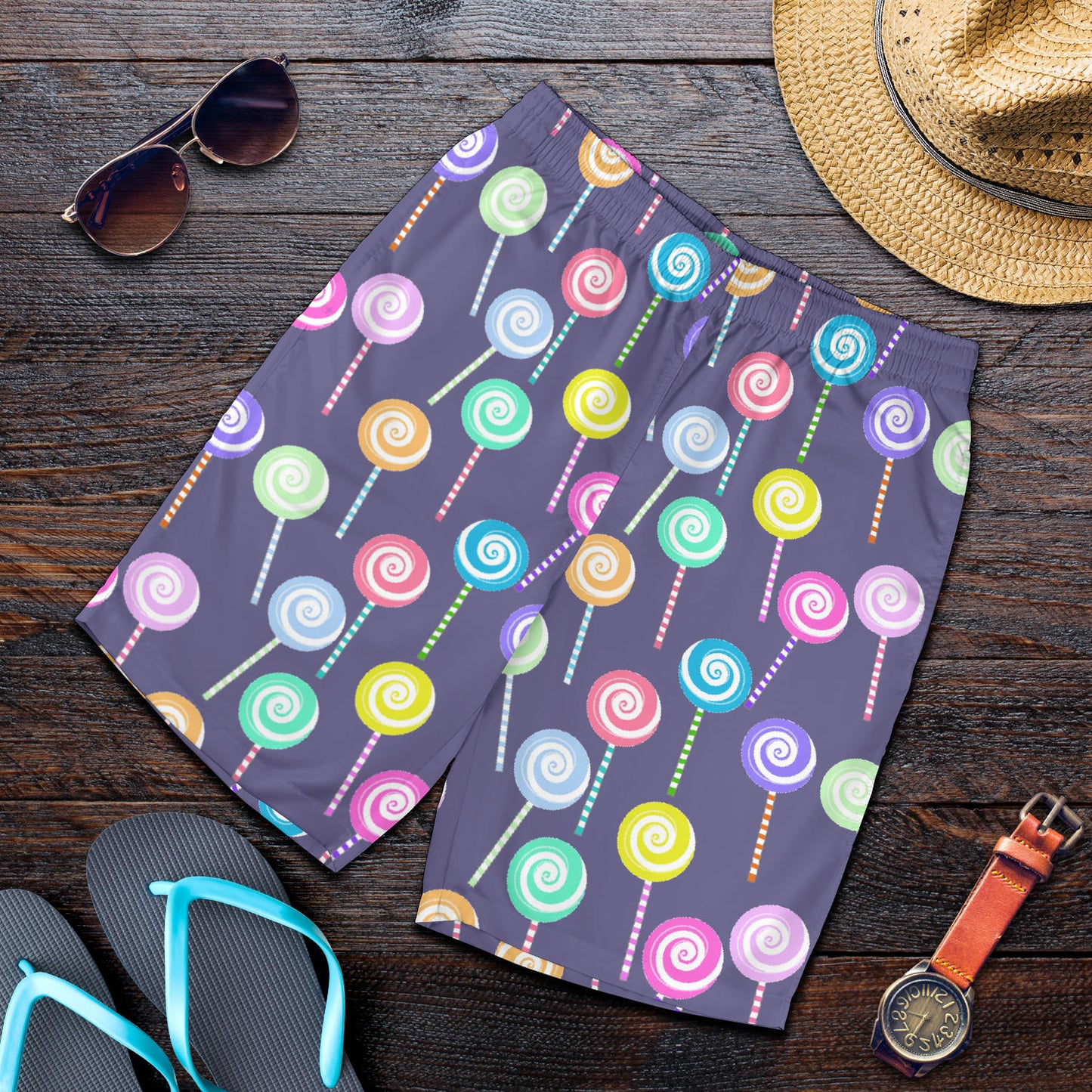 Lollipop Pattern Print Design LL03 Mens Shorts