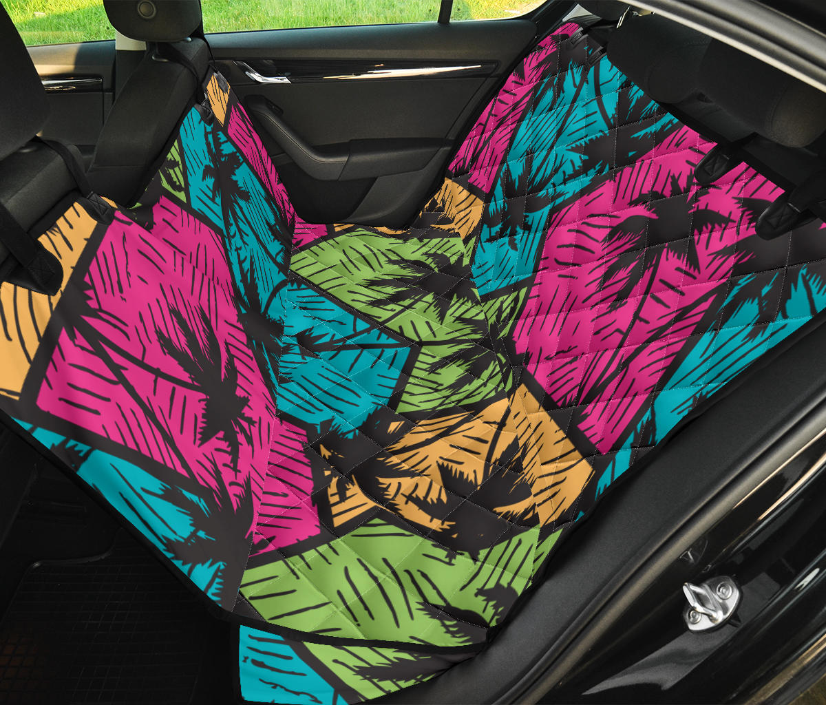Palm Tree Pattern Print Design PT09 Rear Dog  Seat Cover