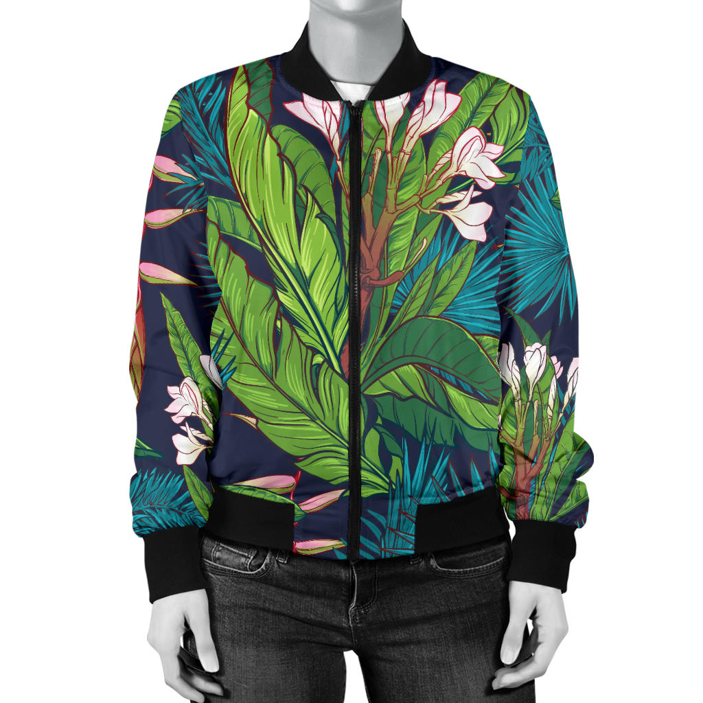 Rainforest Pattern Print Design RF01 Women Bomber Jacket