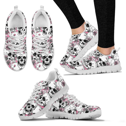 Cherry Blossom Pattern Print Design CB03 Sneakers White Bottom Shoes