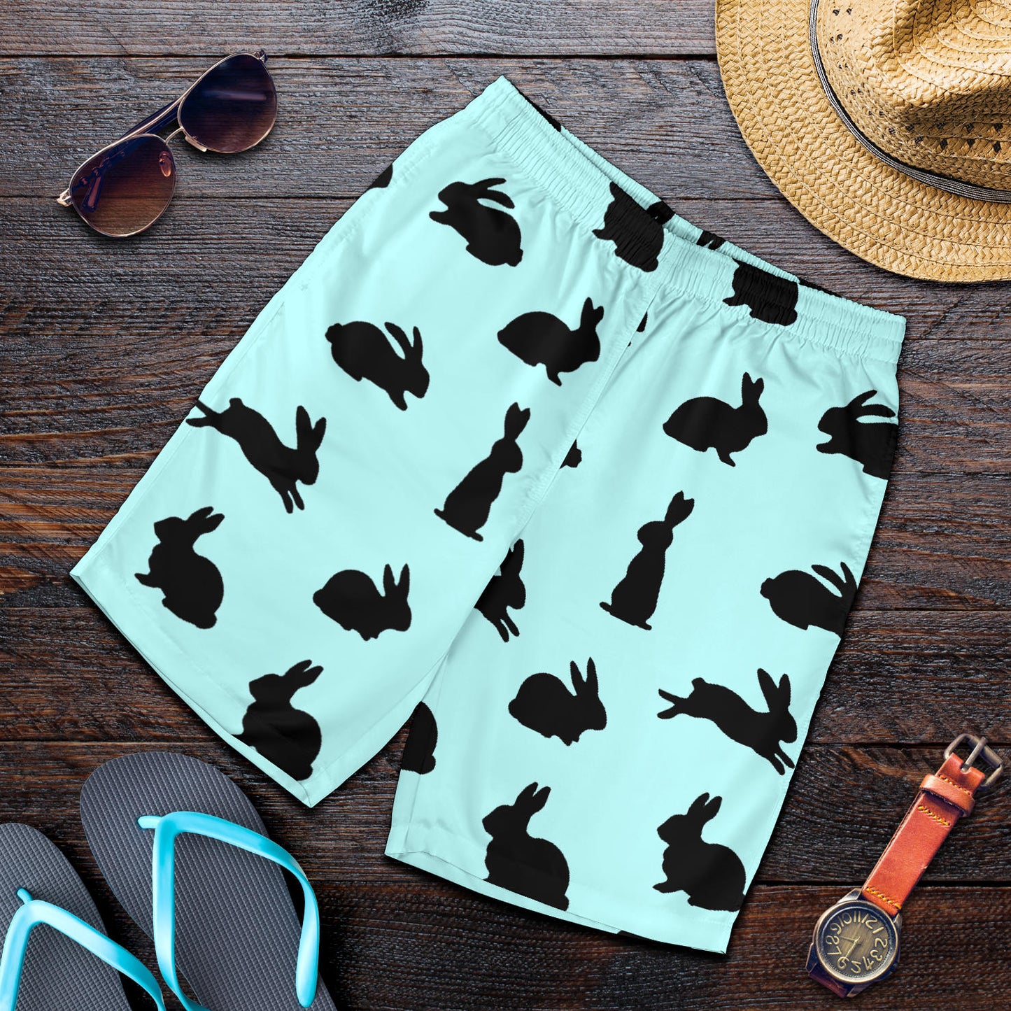 Rabbit Pattern Print Design RB010 Mens Shorts