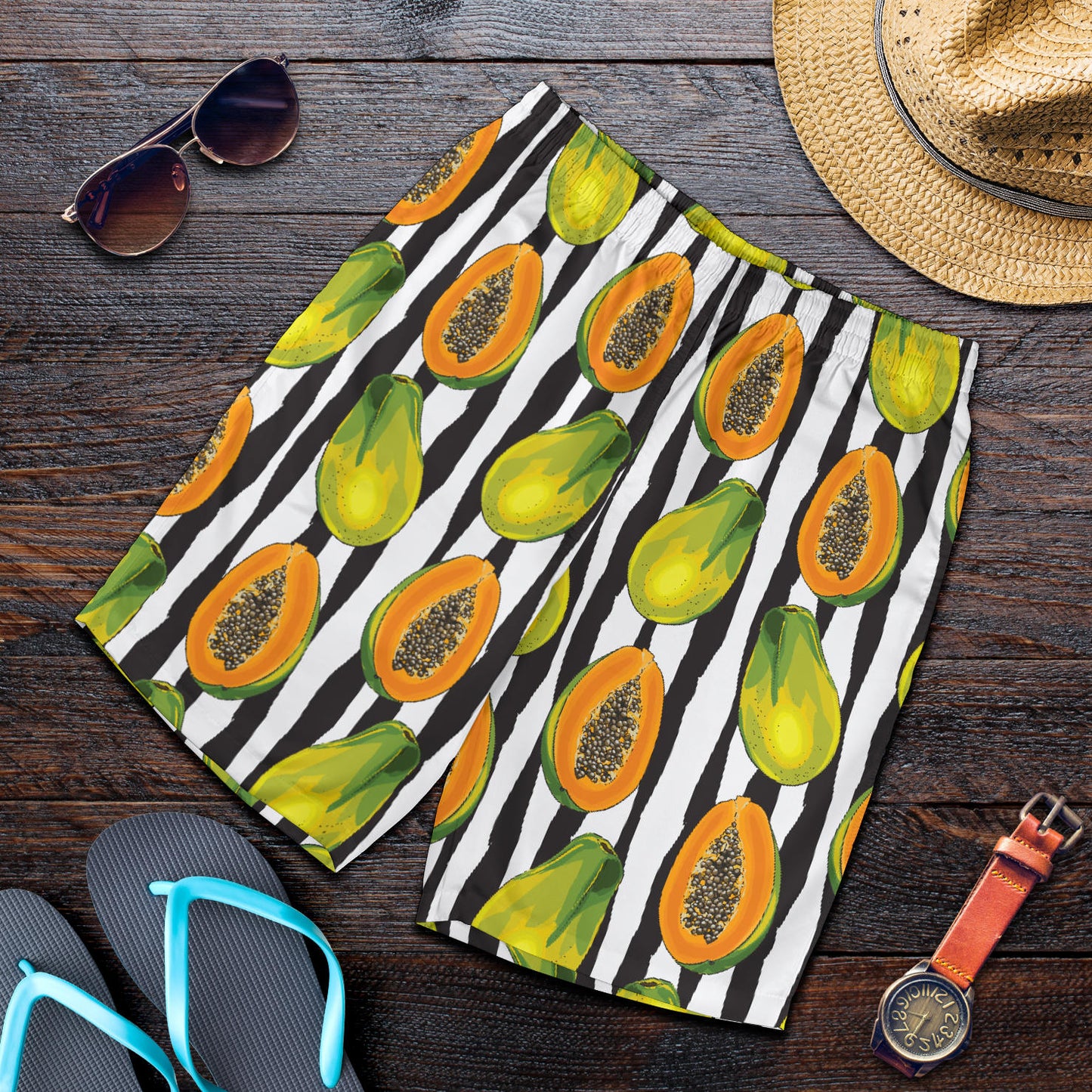 Papaya Pattern Print Design PP01 Mens Shorts