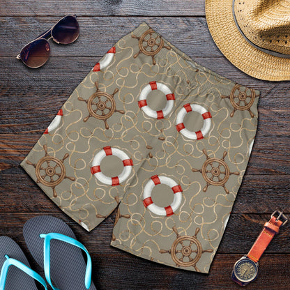 Nautical Pattern Print Design A02 Mens Shorts
