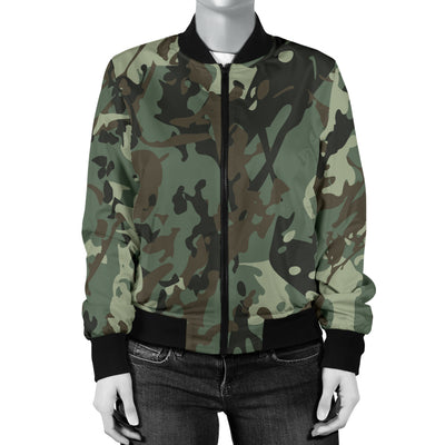 Camouflage Pattern Print Design 06 Women's Bomber Jacket