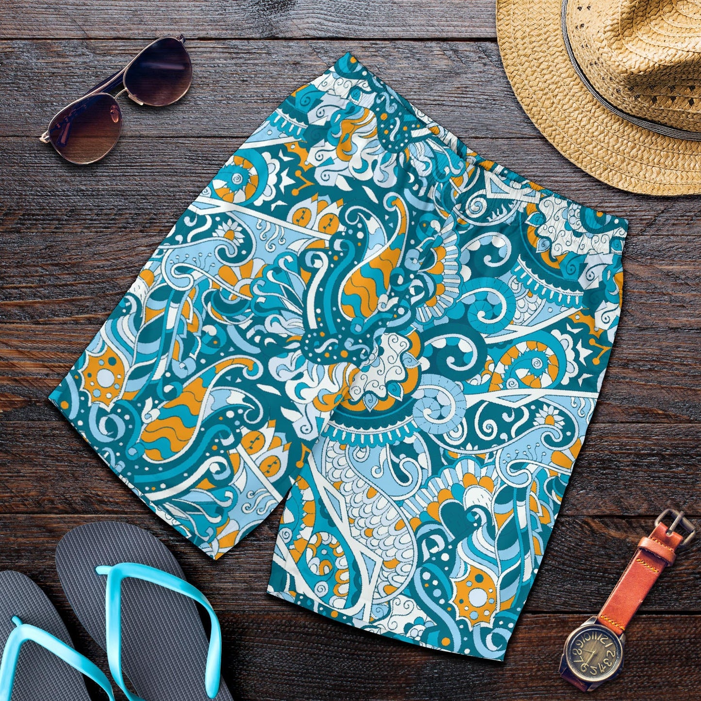 Funky Retro Pattern Print Design A03 Mens Shorts