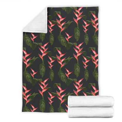Heliconia Pattern Print Design HL07 Fleece Blanket