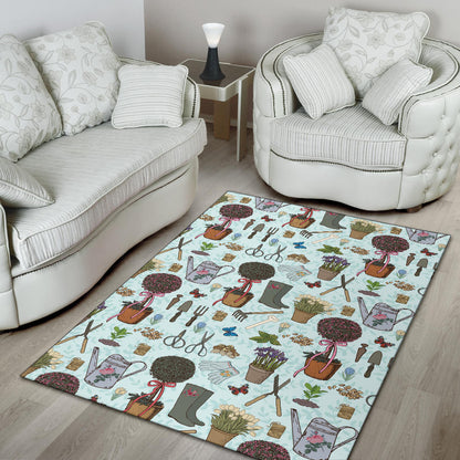 Gardening Pattern Print Design G01 Area Rugs