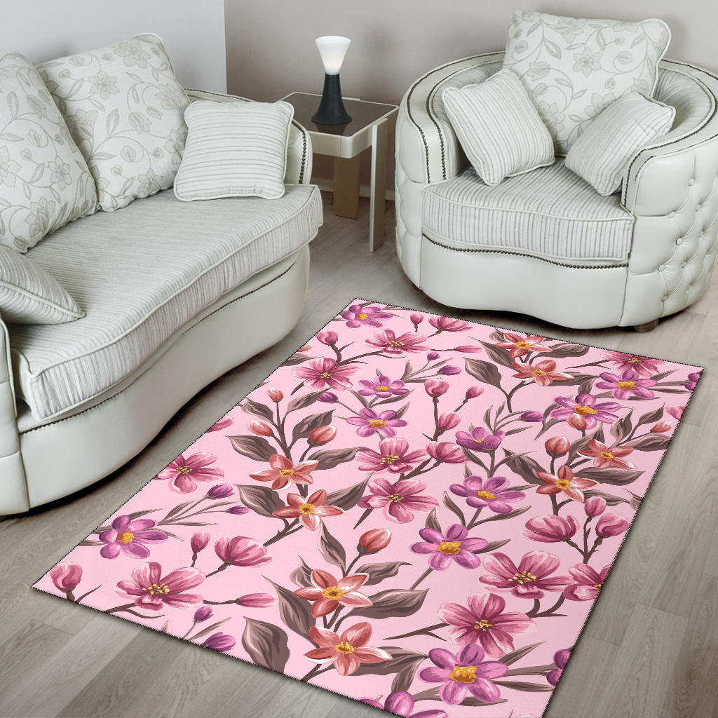 Summer Floral Pattern Print Design SF09 Area Rugs