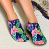 Neon Hibiscus Pattern Print Design HB016 Aqua Water Shoes