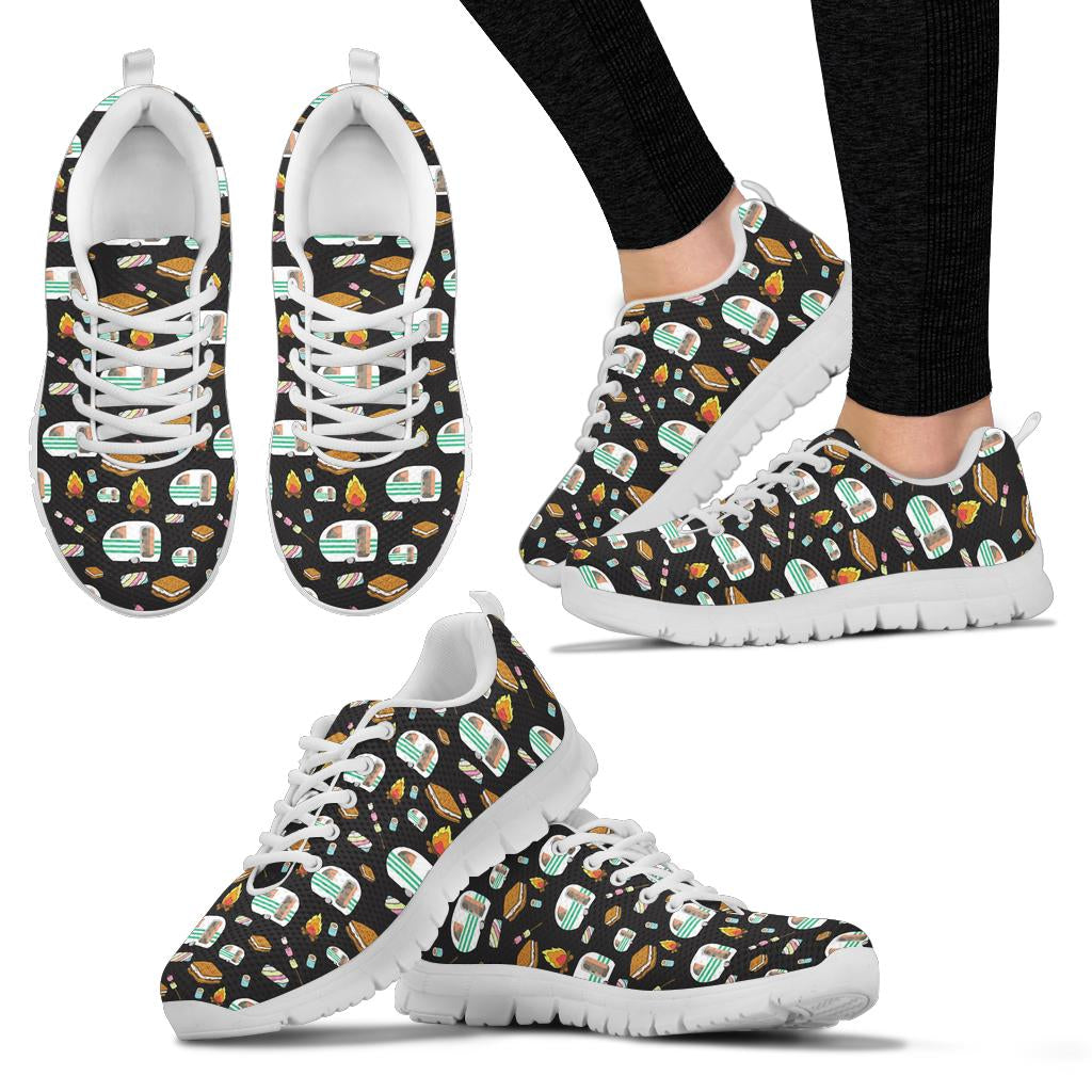 Camper marshmallow Camping Design Print Sneakers White Bottom Shoes