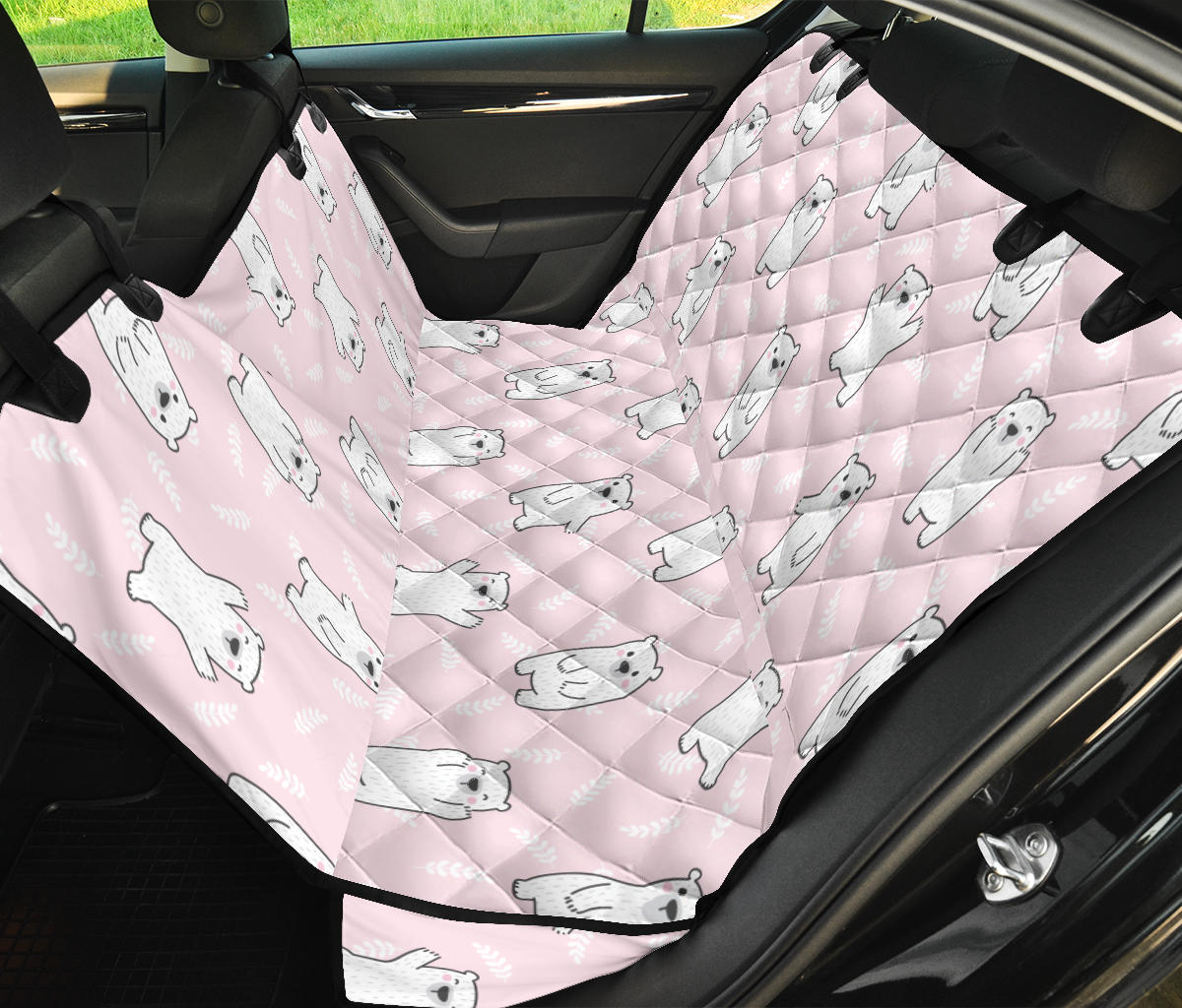 Polar Bear Pattern Print Design PB09 Rear Dog  Seat Cover