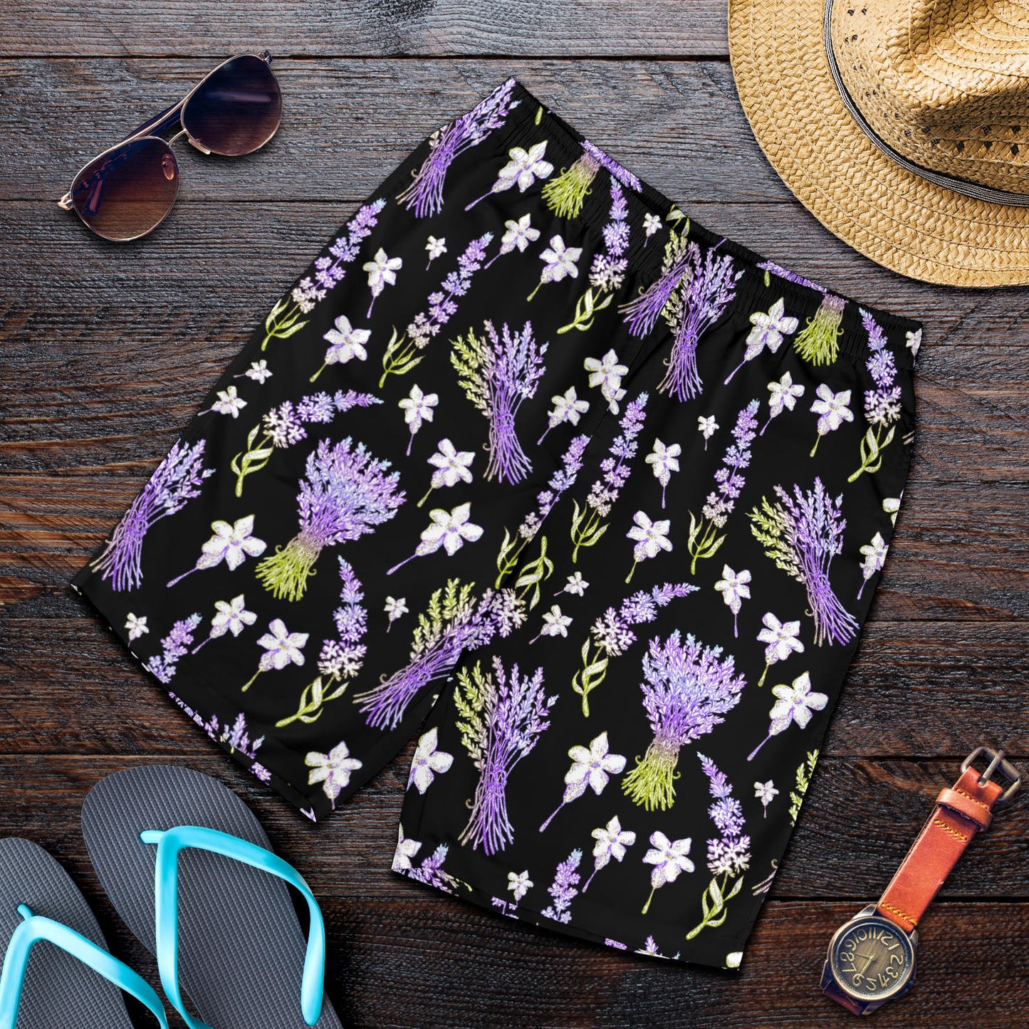 Lavender Pattern Print Design LV04 Mens Shorts