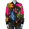 Bird Of Paradise Pattern Print Design BOP014 Women Bomber Jacket