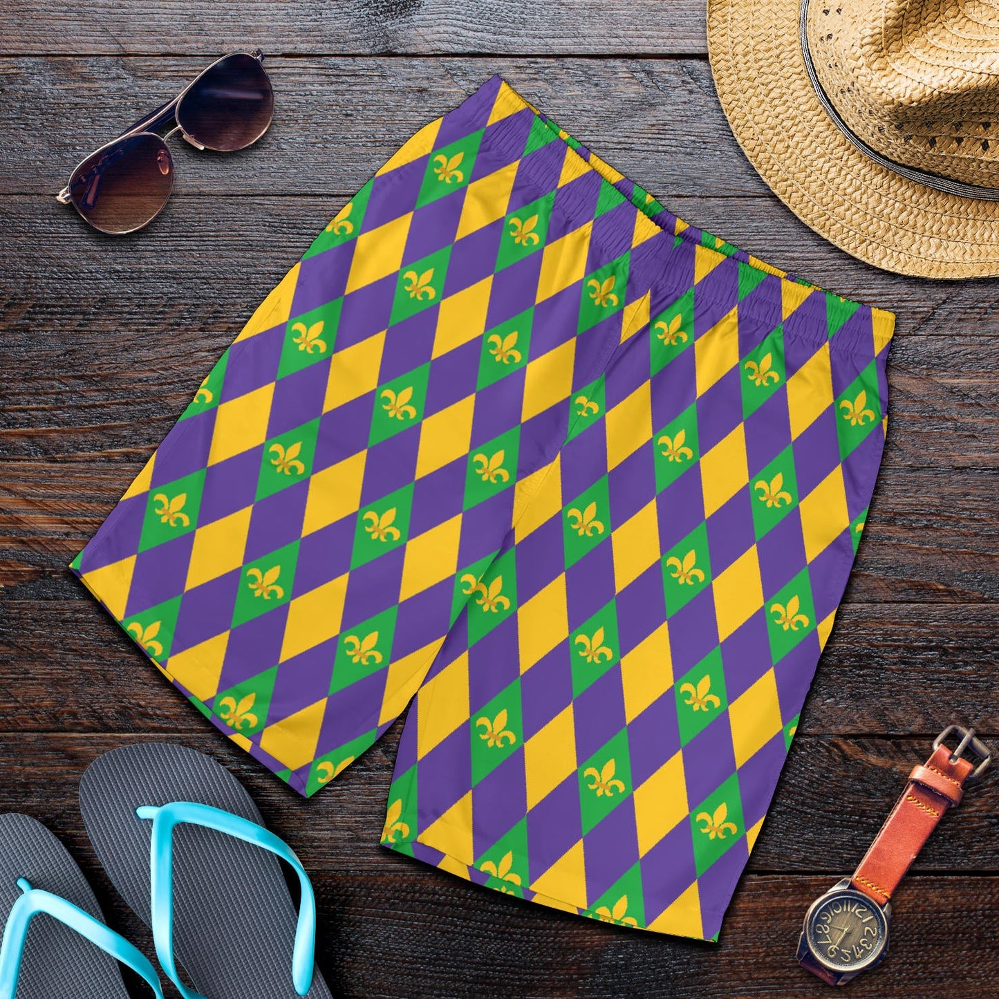 Mardi Gras Pattern Print Design 05 Mens Shorts