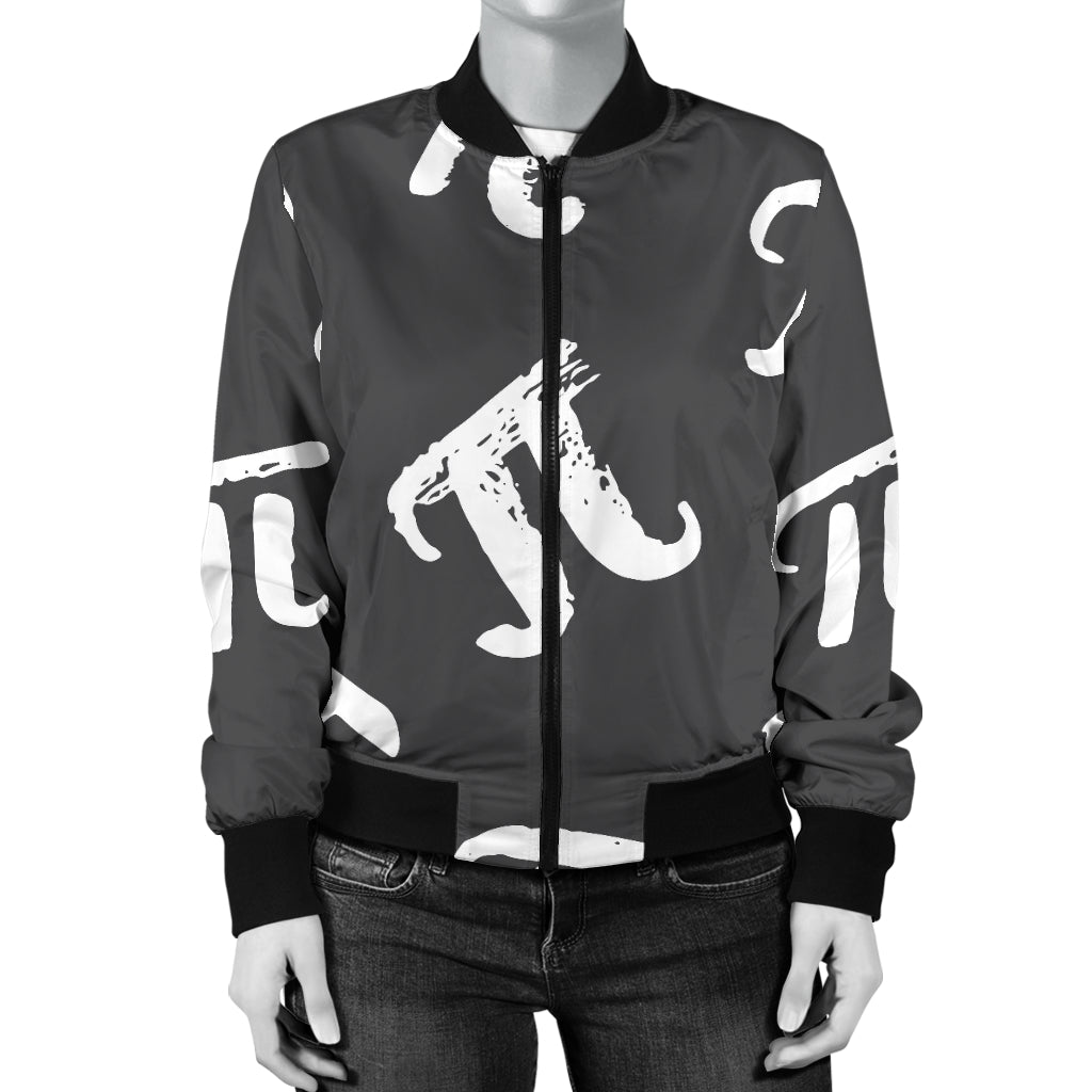 Pi Day Pattern Print Design A02 Women's Bomber Jacket